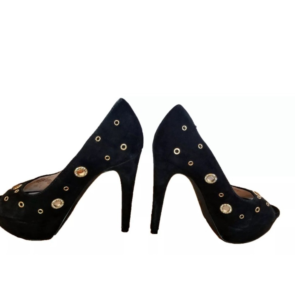Michael Kors Women's Delilah Peep Toe Tall High Heels Platforms Stilettos SZ 8.5 - Picture 2 of 11